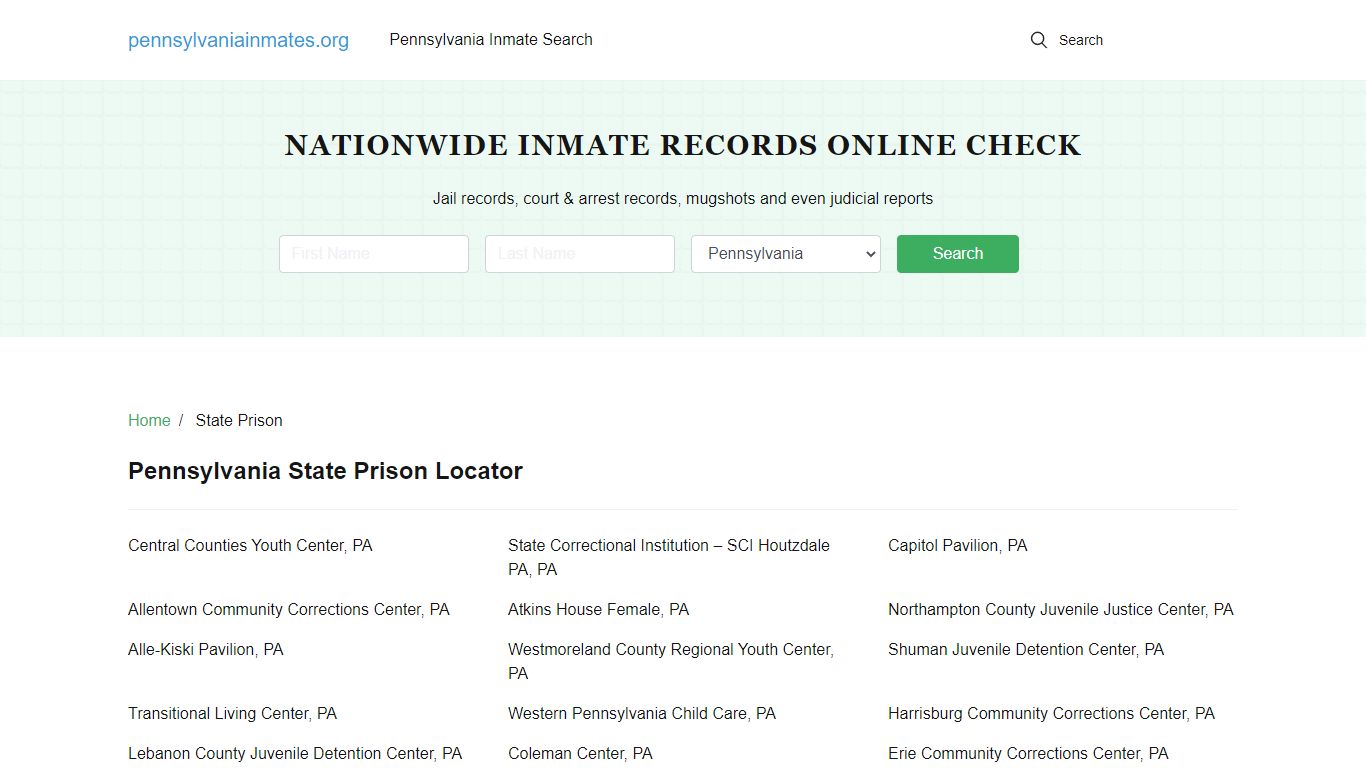 Pennsylvania State Prison Inmate Search | Free Inmate Lookup